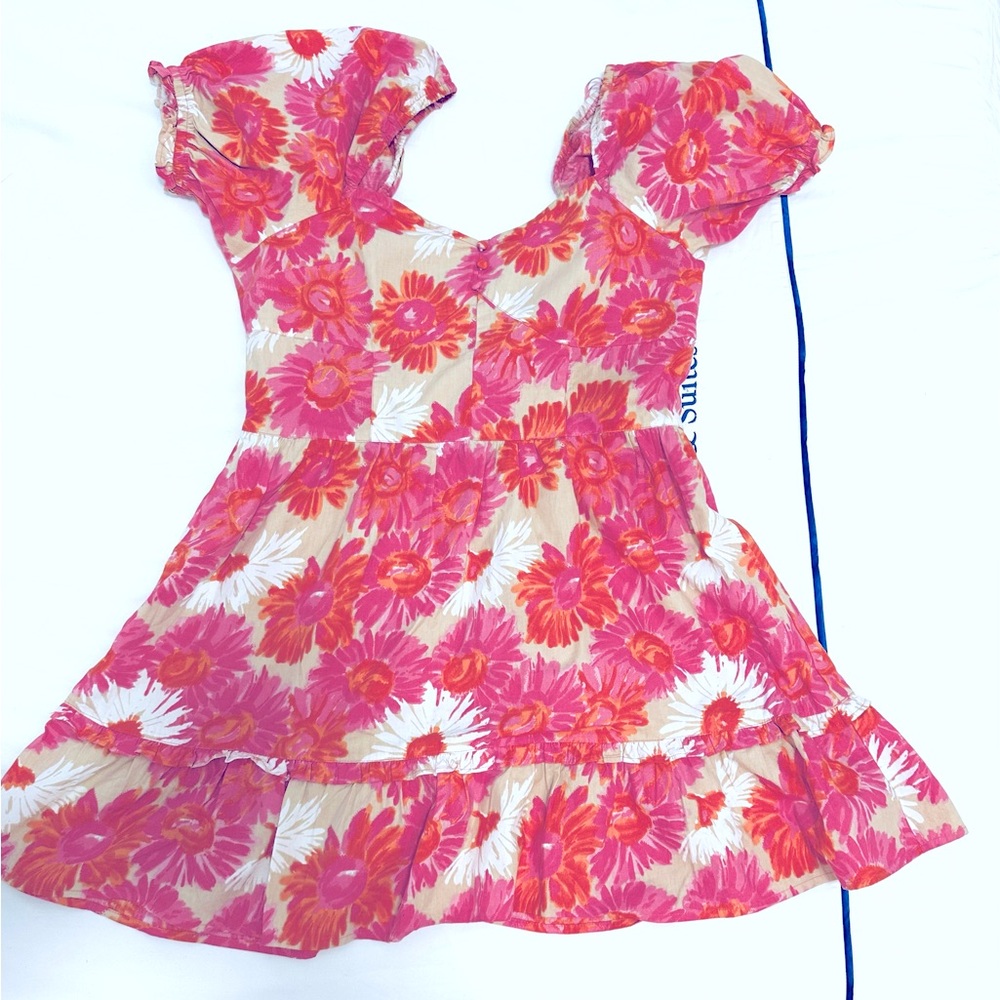 ASOS - Miss Selfridge Petite Dress US 8 / UK 12-Orange-pink-white - Picture 2 of 7
